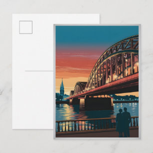 Klassieke Hohenzollernbrug Keulen Duitsland cadeau Briefkaart
