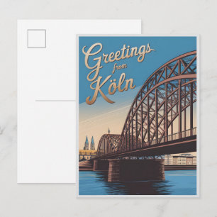 Klassieke Hohenzollernbrug Keulen Duitsland cadeau Briefkaart