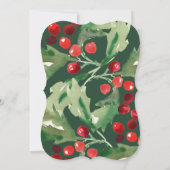 Klassieke Holly Berry Holiday Party uitnodiging (Achterkant)