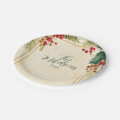 Klassieke Holly Berry kerstfeest Papieren Bordje (Gekanteld)