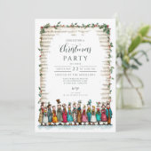 Klassieke Holly en Carolers Kerstmis Kaart (Staand voorkant)