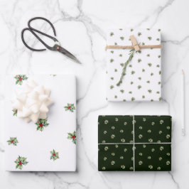 Klassieke Holly Kerstslinger met bessen Inpakpapier Vel