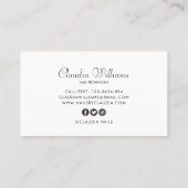 Klassieke holografische glitter elegant script visitekaartje (Achterkant)