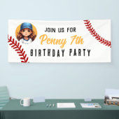 Klassieke honkbal softbal verjaardagsfeest kinder spandoek (Beurs)