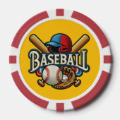 Klassieke honkbalessentials / Stijlvolle retro leg Poker Chips (Voorkant)