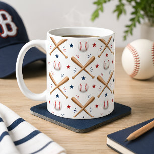 Klassieke honkbalpatroon mok sportfan cadeau drink