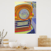 klassieke hoofdlamp verzadigde kleur poster (Keuken)