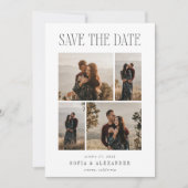 Klassieke Hoofdlijn Foto Collage Bruiloft Save The Date (Voorkant)