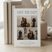 Klassieke Hoofdlijn Foto Collage Bruiloft Save The Date