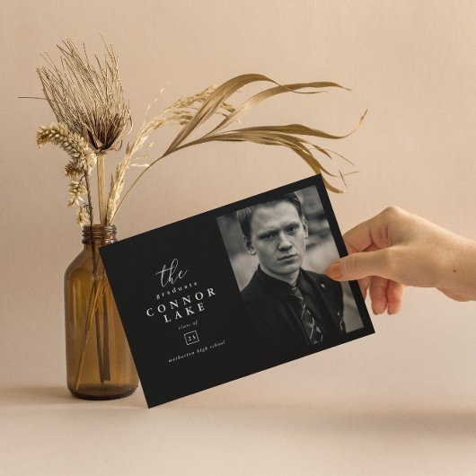 Klassieke horizontale Afstuderen foto-aankondiging Aankondiging