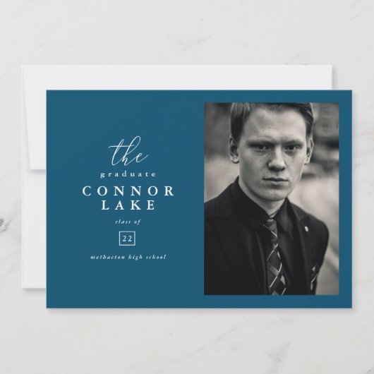 Klassieke horizontale Afstuderen foto-aankondiging Aankondiging (Voorkant)