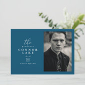 Klassieke horizontale Afstuderen foto-aankondiging Aankondiging (Staand voorkant)