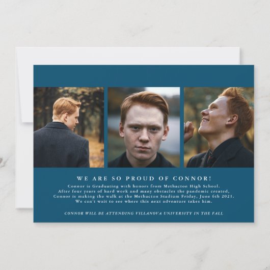 Klassieke horizontale Afstuderen foto-aankondiging Aankondiging (Achterkant)