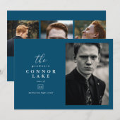 Klassieke horizontale Afstuderen foto-aankondiging Aankondiging (Voorkant / Achterkant)