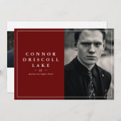 Klassieke Horizontale Foto Afstudeeraankondiging Aankondiging (Voorkant / Achterkant)