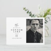 Klassieke horizontale foto van Afstuderen Aankondiging (Staand voorkant)