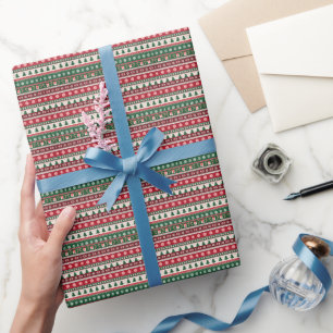 Klassieke Horrelijke Kersttrui Strepen Cadeaupapier