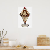 Klassieke Hot Fudge Ijs Sundae Desserts Poster (Keuken)