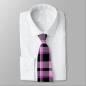Klassieke Hot Pink Black Gingham Pset Tartan Stropdas (Gebonden)