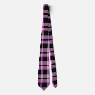 Klassieke Hot Pink Black Gingham Pset Tartan Stropdas