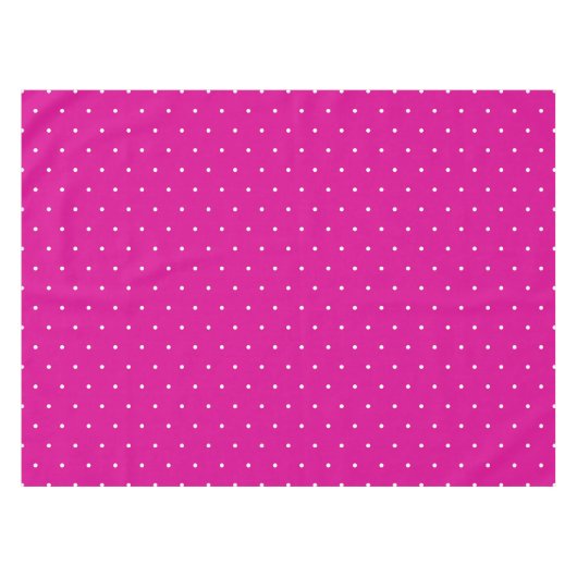 Klassieke Hot Pink White Polka Dots Pattern  Tafelkleed (Voorkant (Horizontaal))