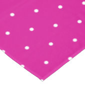 Klassieke Hot Pink White Polka Dots Pattern Tafelkleed (Gekanteld)