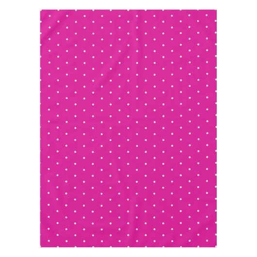 Klassieke Hot Pink White Polka Dots Pattern Tafelkleed (Voorkant)