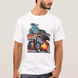 Klassieke hot-rod 57-gasser dragster cartoon t-shirt