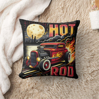 Klassieke hot rod racen onder een volle maan 's na kussen