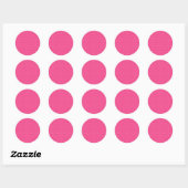 Klassieke Hot Roze en Witte Polka Dot Stickers (Vel)