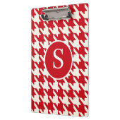 Klassieke Houndstooth Cherry Red & White Monogram Klembord (Links)