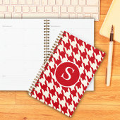 Klassieke Houndstooth Cherry Red & White Monogram Planner