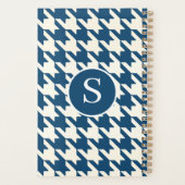 Klassieke Houndstooth Encore Blauw & Wit Monogram Planner (Achterkant)