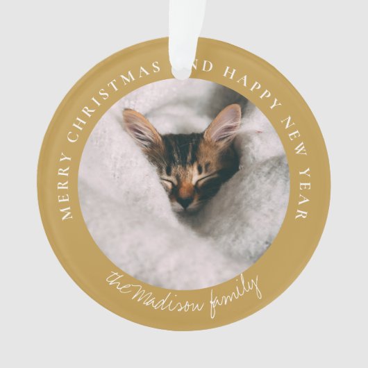 Klassieke Houndstooth Gepersonaliseerde Foto Ornament (voorkant)