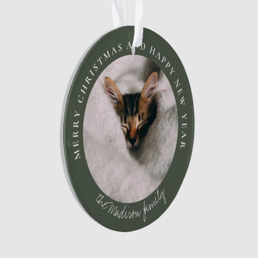 Klassieke Houndstooth Gepersonaliseerde Foto Ornament (voorkant)