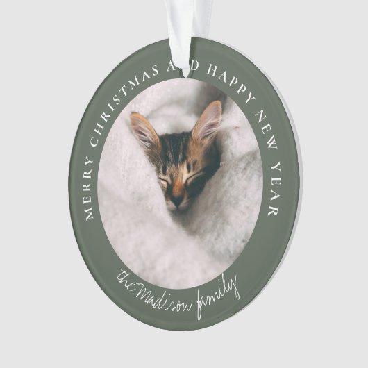 Klassieke Houndstooth Gepersonaliseerde Foto Ornament (voorkant)