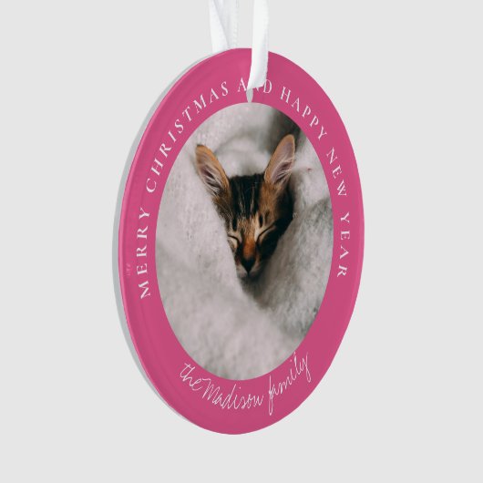 Klassieke Houndstooth Gepersonaliseerde Foto Ornament (voorkant)