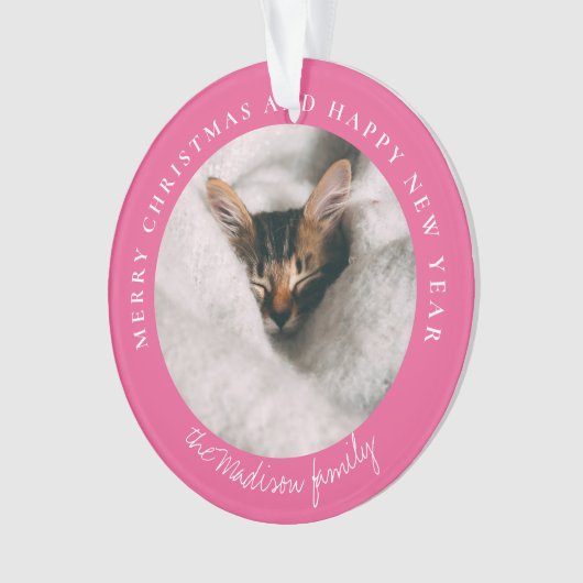 Klassieke Houndstooth Gepersonaliseerde Foto Ornament (voorkant)