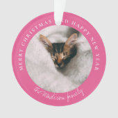 Klassieke Houndstooth Gepersonaliseerde Foto Ornament (voorkant)