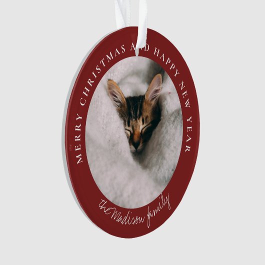 Klassieke Houndstooth Gepersonaliseerde Foto Ornament (voorkant)