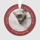 Klassieke Houndstooth Gepersonaliseerde Foto Ornament (voorkant)