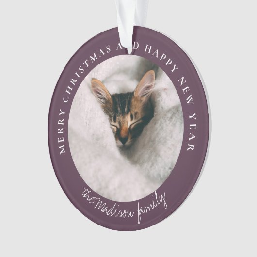 Klassieke Houndstooth Gepersonaliseerde Foto Ornament (voorkant)