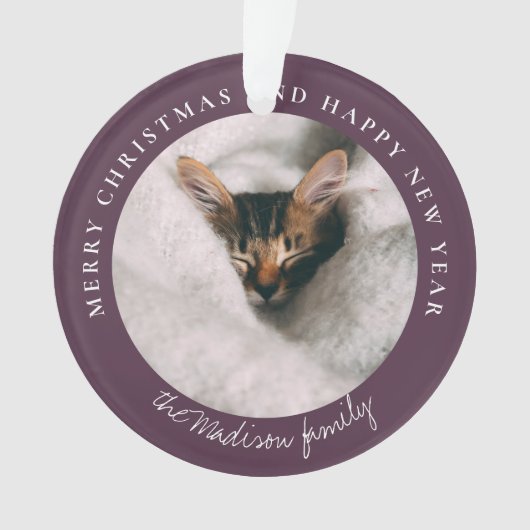 Klassieke Houndstooth Gepersonaliseerde Foto Ornament (voorkant)