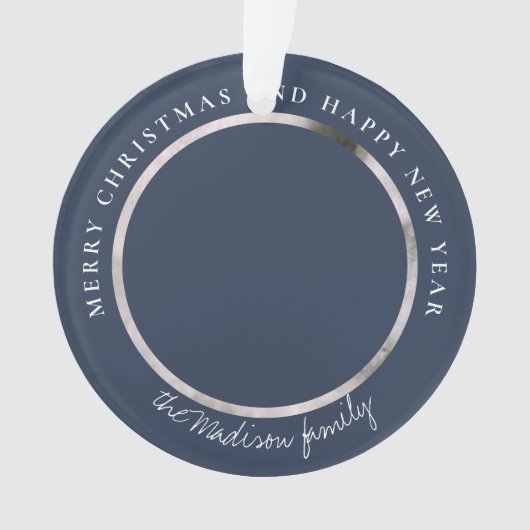 Klassieke Houndstooth Gepersonaliseerde Foto Ornament (voorkant)