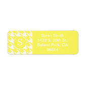 Klassieke Houndstooth Lemon Geel en Wit Etiket (Voorkant)