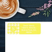 Klassieke Houndstooth Lemon Geel en Wit Etiket