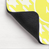 Klassieke Houndstooth Lemon Yellow & White Monogra Muismat (Hoek)