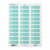 Klassieke Houndstooth Patroon Aqua Blauw en Wit Etiket (Full Sheet)