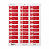 Klassieke Houndstooth Patroon Cherry rood en wit Etiket (Full Sheet)