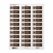 Klassieke Houndstooth Patroon Donker Bruin en Wit Etiket (Full Sheet)